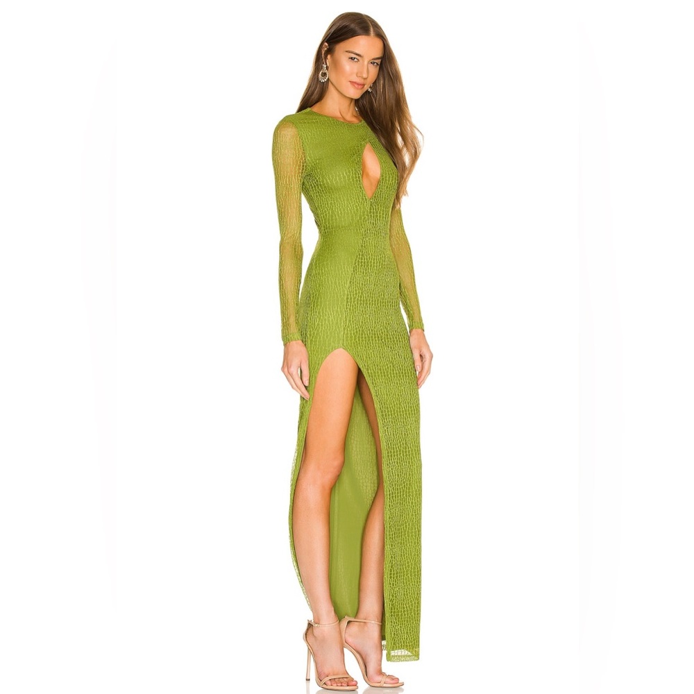 Michael Costello x‎ REVOLVE Lauren Maxi Dress in Green Croc